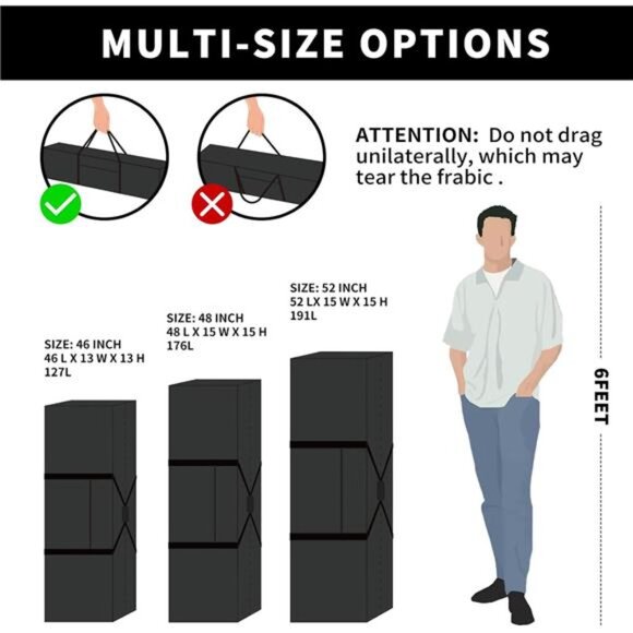 52 Inch Large Duffle Bag Travel Camping Sport Gear Storage Bag Lockable Zippers - Picture 2 of 8